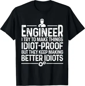 100% Cotton Funny Engineer Gift For Men Women Cool Engineering Mechanic T-Shirt