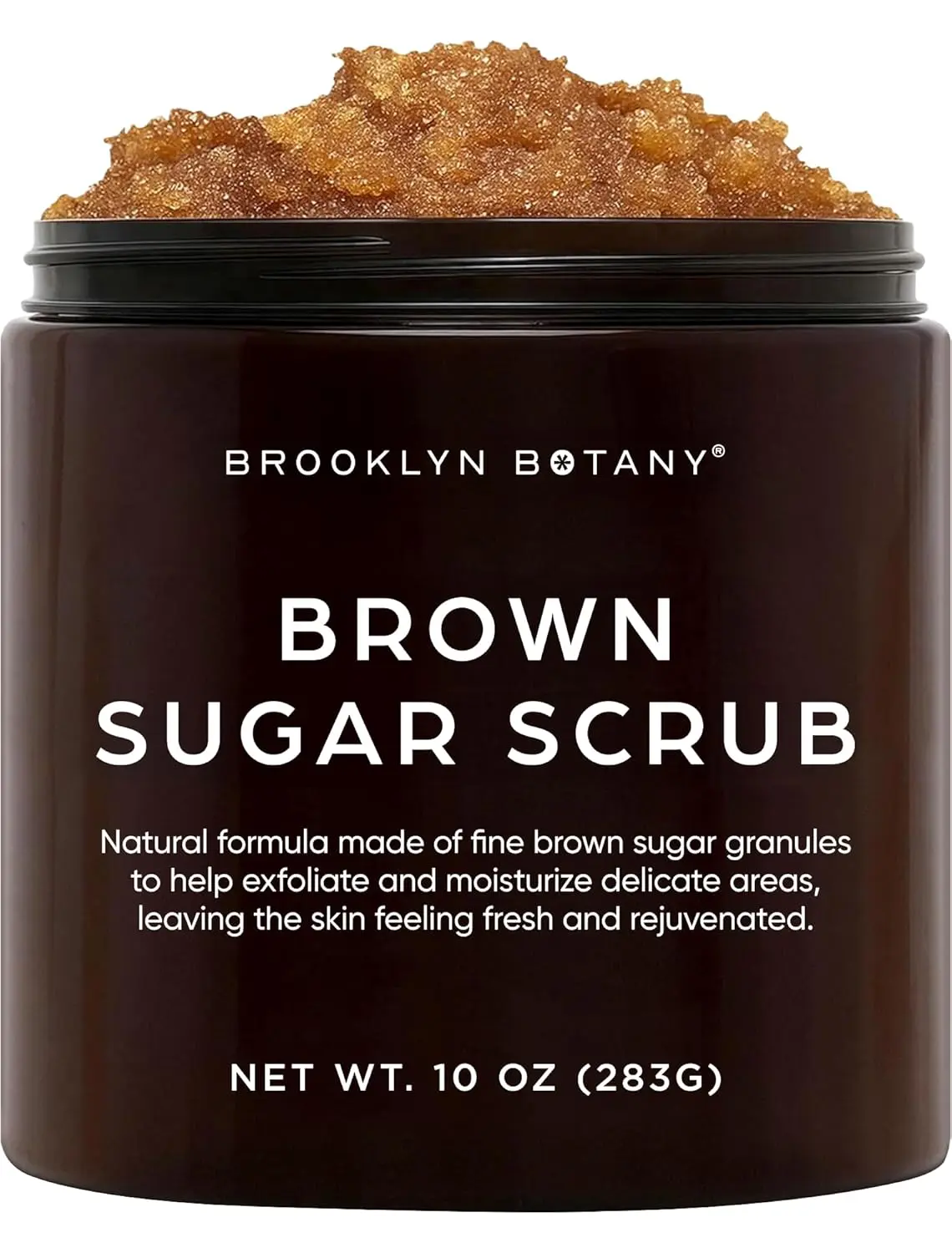 Brooklyn Botany Brown Sugar Body Scrub - Moisturizing and Exfoliating Body, Face, Hand, Foot Scrub - Fights Acne, Fine Lines & Wrinkles, Great Gifts For Women & Men - 10 oz