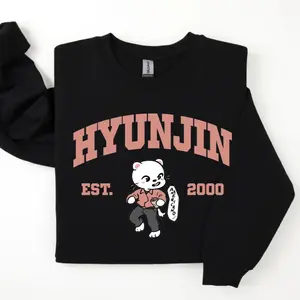 Hyunjin Est.2000 Sweatshirt, Cute Stay Member Hoodie, Kpop Stans Crewneck, Fan Merchandise, Boy Group Unisex Tops Trendy Wear