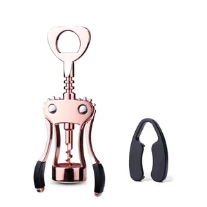 Zinc Alloy Wine Opener - Multifunctional Opener with Wing Corkscrew, Two Handles, and Elegant Design for Enhanced Wine Opening Experience