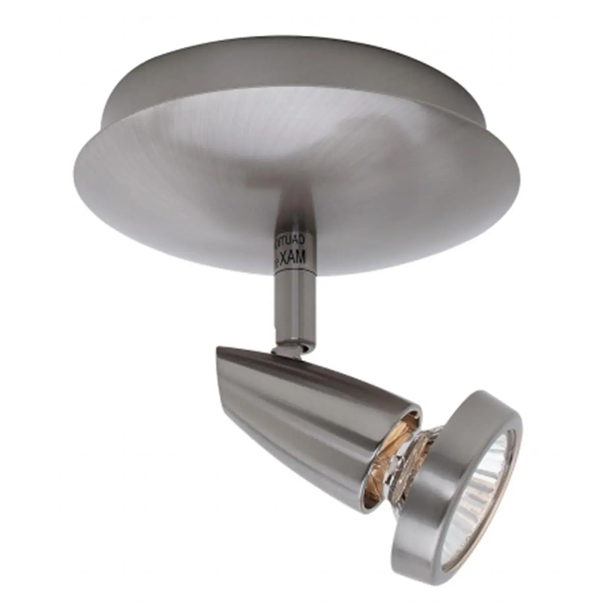 Access Lighting Mirage 1-Light Adjustable Swivel Spotlight Lamps, Brushed Steel, 5.63in Height, 6in Diameter, 50W, Supplied with Halogen Bulb