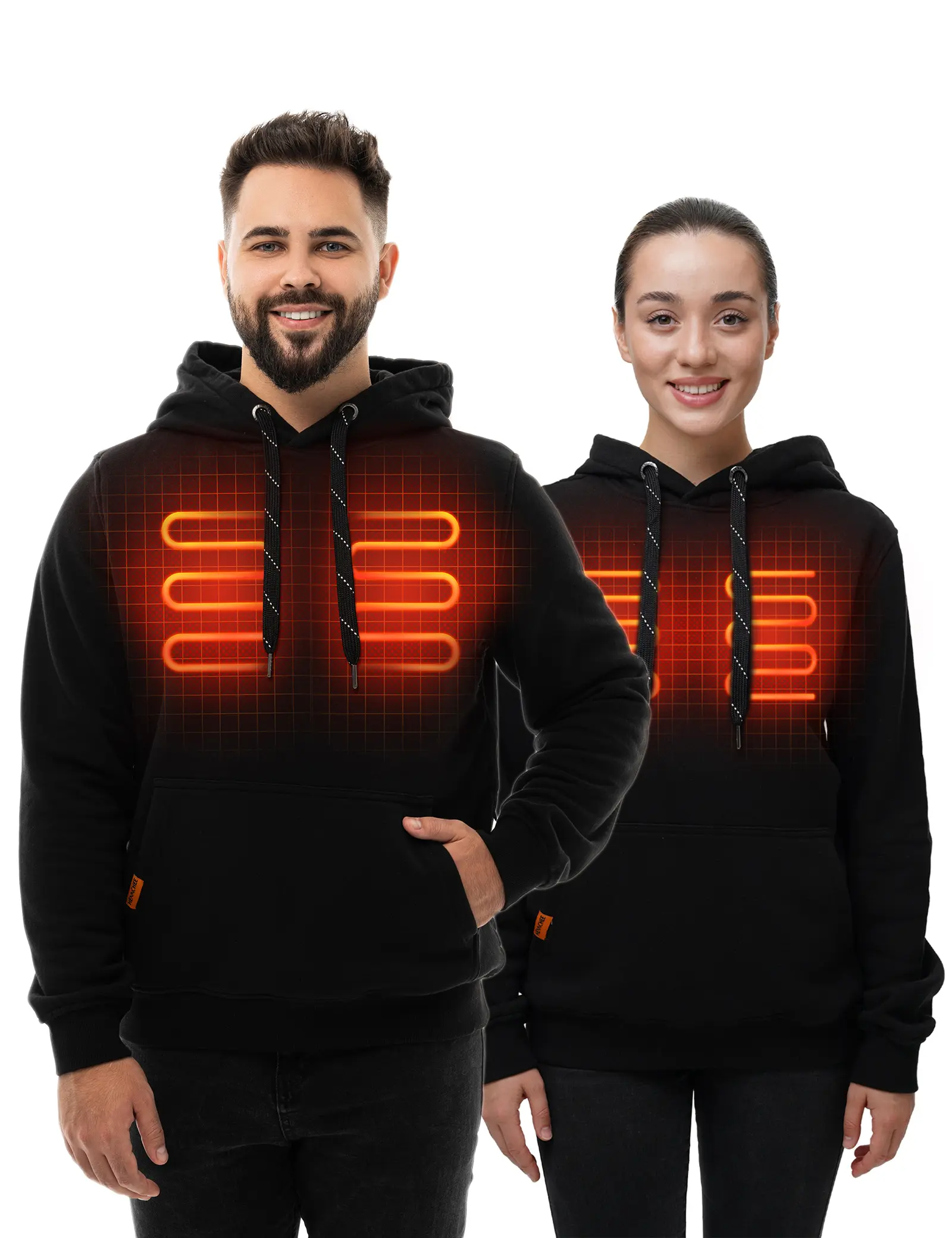 HENNCHEE Women's Heated Sweater, Cotton Fleece Pullover Hoodie with 5 Heating Zones, Dual Control & 16000mAh Battery, Pockets, Breathable, Casual, Tops, Women's Clothes, Wool, Sweatshirt, Long Sleeve, Fabric, Polyester, Athletic Wear, Hand Wash