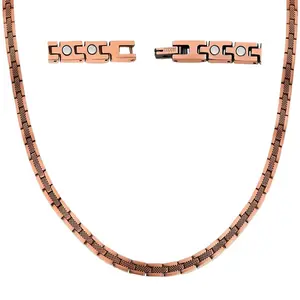 Energy Series Unisex 99% Pure Copper Magnetic Necklace Adjustable Chain Jewelry for Men Women One-Piece Design Gift with Sizing Tool