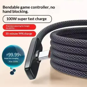 USB-C 100w Super Fast Charging Braided Durable Data Cable, 6a Gaming Charger Line for Android Huawei Honor Type-C Phones, High-Speed Charge