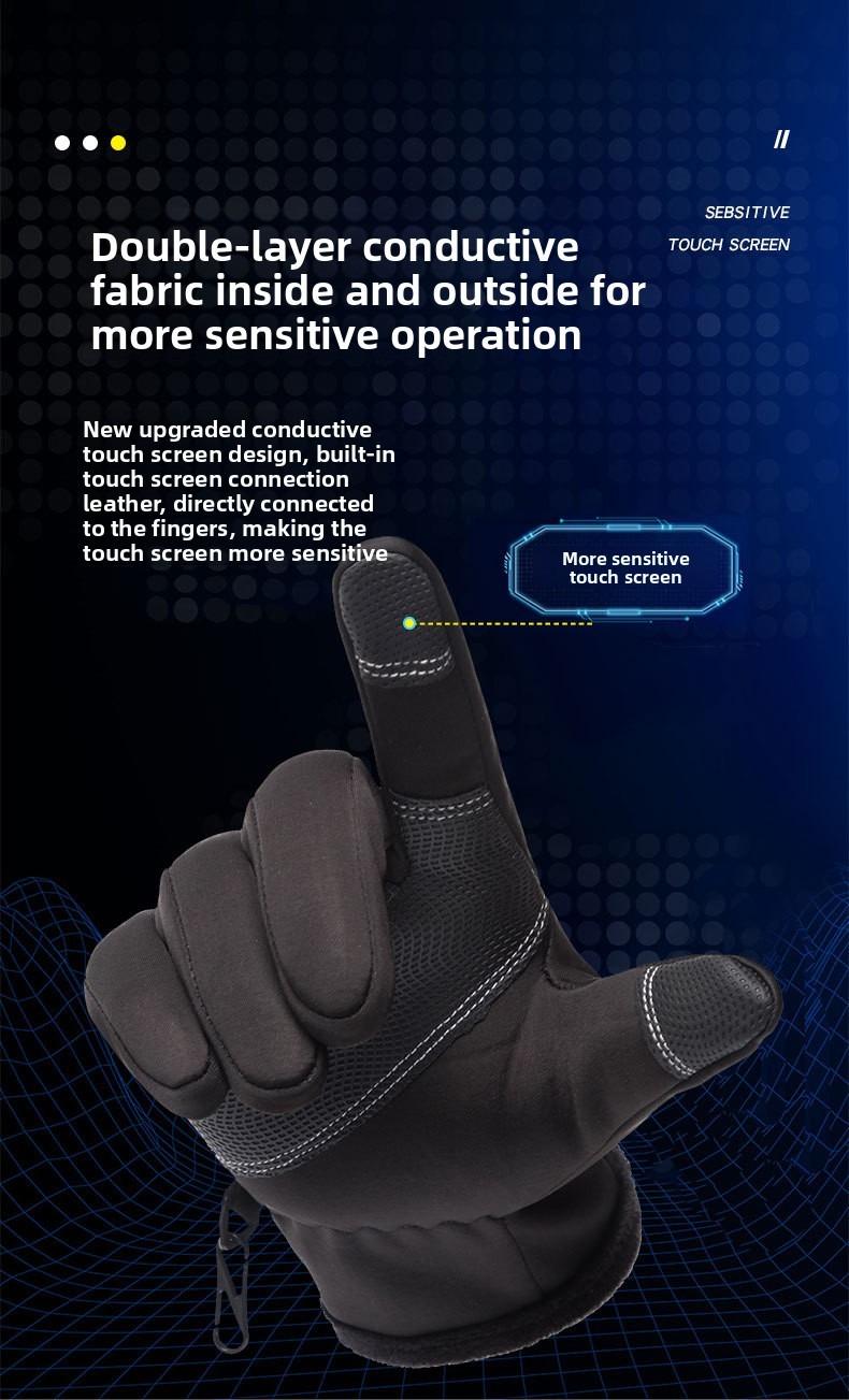 Outdoor Winter Gloves, Touchscreen andWindproof Full-Finger Gloves for Sports, Travel,and Daily Activities,Men's And Women's Fleece Gloves