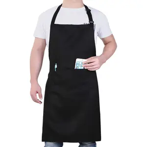 Chef Apron for Men and Women - 33" x 27" Large with 38"  Ties for a Comfy and Snug Fit, Durable and Lightweight, with 2 Spacious Pockets for Your Cooking Essentials - 1-Pack, Black