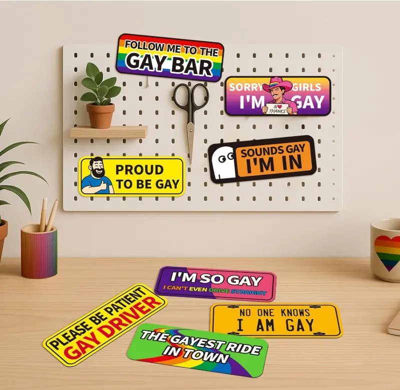 LGBTQ+-Themed Waterproof Reflective PVC Car Magnet, Funny Slogan Car Decorating Accessory for Trucks, SUVs Daily Use