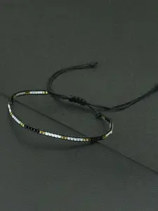 Handmade Bohemian Colorful Seed Bead Bracelet, Adjustable String Jewelry, Simple Design Couple Gift, Unisex Fashion Accessory, Bohemian Bracelets