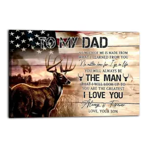 To My Dad Aesthetic Wall Art, Wonderful Canvas Poster for Girlfriend/Boyfriend, Premium Quality, Beautiful Gift Idea for Home