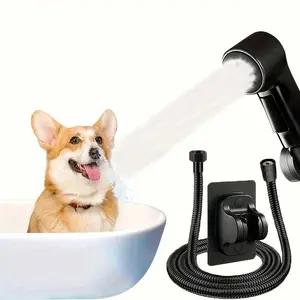 Pet Shower Head Set, Including Handheld Dual Function Shower Head with Hose & Wall Bracket, Bathroom Hair Washing Shower Head for Small Pets