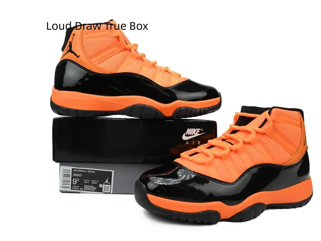 Two-Tone Black Bright Orange Glossy Patent Leather Street Footwear, Breathable Knit Collar High Height Vintage Cushioned Basketball Trainers