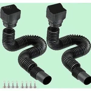 Flexible Downspout Extension Kit - Adjustable Rain Gutter Drain Pipe from 21 to 62 Inches - Water Drainage Solution for 3"x4" Downspouts - Durable Black-Rain Design - Extendable Spout for Efficient Flow Bronze Pressure Vacuum Breaker with Shutoff