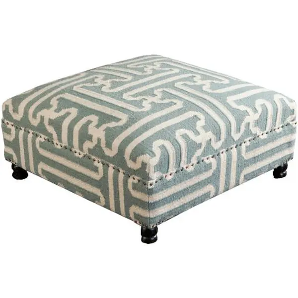 Archive Boho Ottoman, Dusty Sage/Light Beige