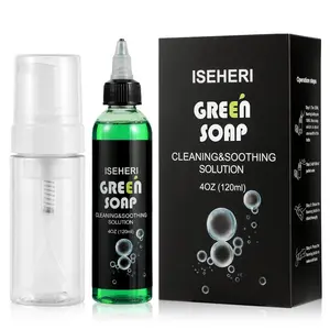 Ultra Concentrated Green Soap Tattoo 4OZ with Foaming Bottle 120ml, Green Soap Tattoo Supplies for Tattoos Piercings, Clean Skin Equipment