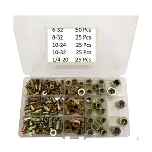 Rivet Nut Kit 150 Pack Nut 1/4-20 10-32 10-24 8-32 6-32 SAE Rivnut Set