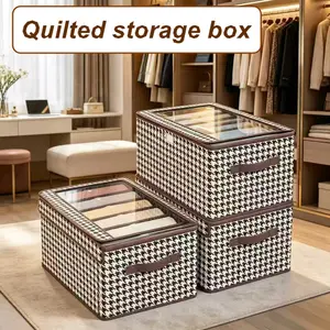 Stackable Plastic Storage Box with Lid and Drawer - Home Organizer for Closet, Bedroom, Office - Ideal for Underwear Storage large capacity clothes storage bag space saver quick shipping cool