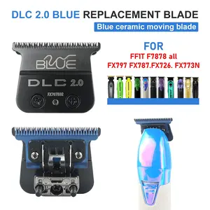 Compatible with BAB787 707Z FX787 FX726 F7878 Professional Barber Trimmer Barber Shop Replacement Carbon Steel Bit DLC Blade Blue Moving Blade
