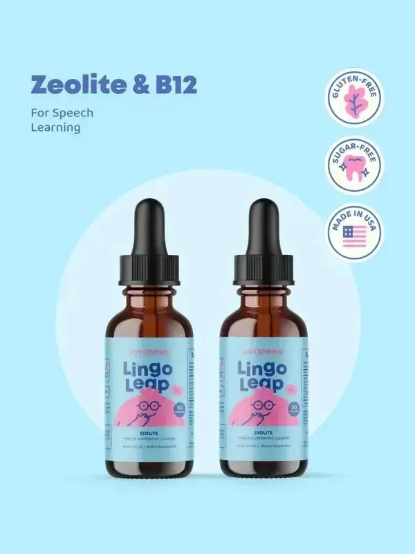 JoySpring LingoLeap for Kids - Zeolite Drops with B Vitamins - Support Speech Learning (2 Pack)