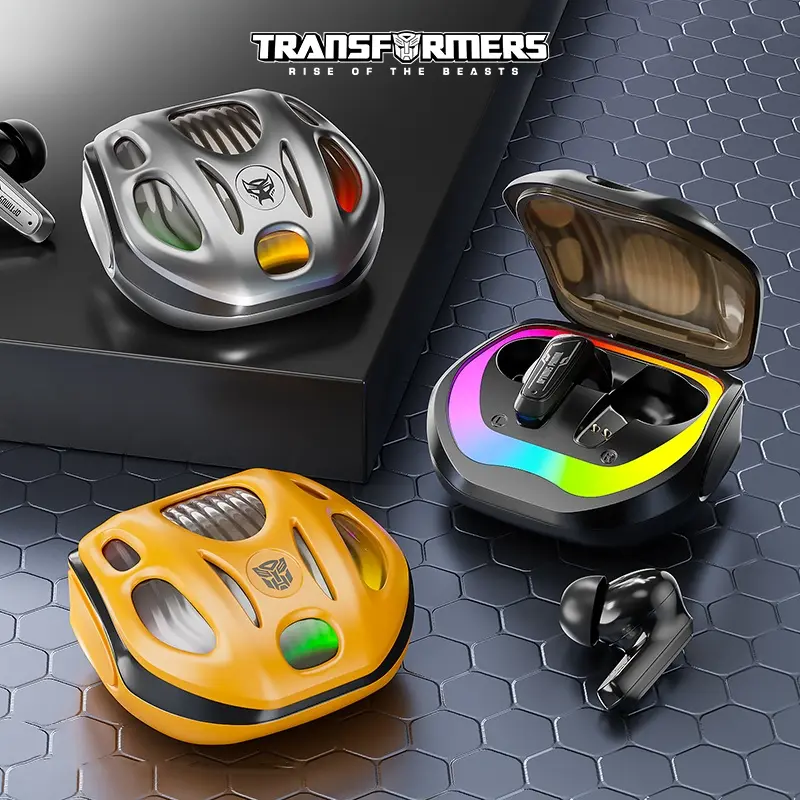 Transformers T35 Wireless Bluetooth Headphones Newly Bluetooth 5.4 Headphones RGB Color Atmosphere Light 360°Stereo Surround Sound Up to 36 Hours Battery Life