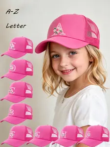 1PC Summer Sun Protection Baseball Cap, Customizable A-Z Letters, Adjustable Size, Breathable Mesh, Ideal for Outdoor Activities, Ages 8-16