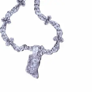 Acrylic Jesus Peace and Cross Necklace with Detailed Crosses and Jesus Pendant for Religious Jewelry