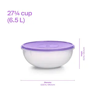 Fix n Mix Bowl 27¼ Cup 6.5 L with Purple Lid for Easy Mixing and Storage