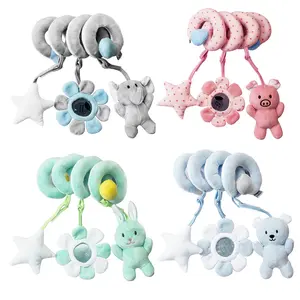 Spiral Hanging Baby Stroller Toy Baby Car Seat Toy, Cute Baby Toys, High Contrast Sensory Toy, Newborn Plush Activity Toy for Bed Bassinet Crib Baby Carrier