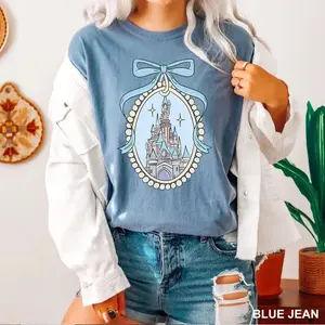 Comfort Color Magical Castle TShirt, Magic Kingdom Blue Coquette Tee, Castle Fairytale TShirt, Family Trip - TrendWear USA