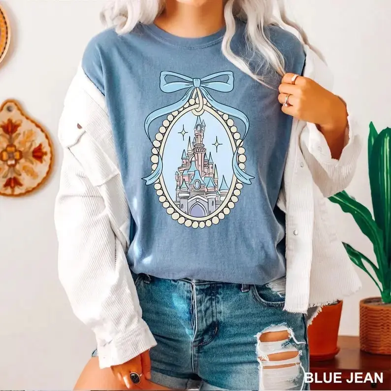 Comfort Color Magical Castle TShirt, Magic Kingdom Blue Coquette Tee, Castle Fairytale TShirt, Family Trip - TrendWear USA