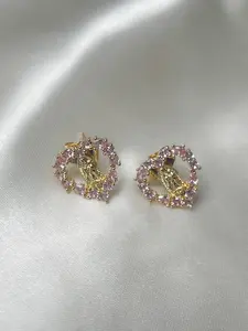 Pink Virgin Mary Heart Shaped Earrings