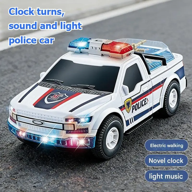 Clock Police Car Lights Music Simulation Police Sound Sports car, Toys For Kids girls, Fidget toys, Toys For boys, toy, Christmas Gifts Birthday Gifts For kids, Weird stuff, Halloween Decorations Remote Controlled Car Rc Car
