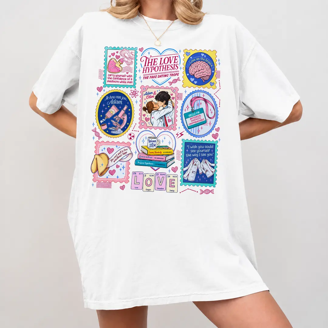 The Love Hypothesis Stamps Inspired Shirt, Ik Hou Van Jou Romance Book tee, Ali Hazelwood Book Merch, Book To Movie Tee
