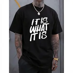 Geometric Print Cotton T Shirt For Men Plus Size Comfortable Stretch Fabric Casual Tee With Short Sleeve And Round Neck Daily Wear Graphic Shirt