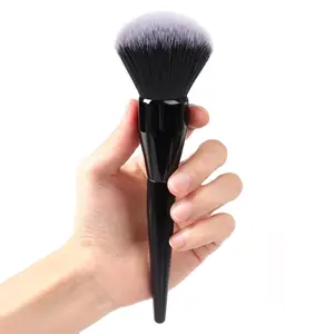 Large Powder Brush Luxurious Foundation Makeup Tool for Liquid Cream & Flawless Powder Application, Buffing, Blending, Vegan Cruelty-Free Bristles - Black