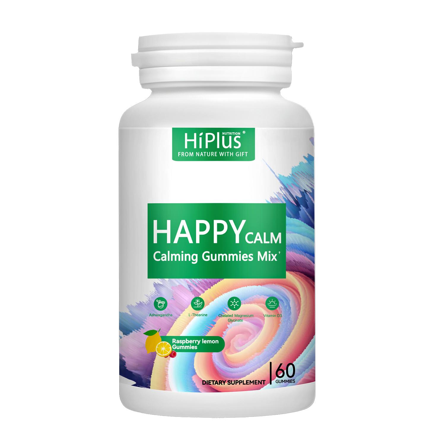 HiPlus Chill & Unwind Naturally – Happy Calm Gummies with Ashwagandha, L-Theanine & Magnesium for Stress Support & Better Sleep