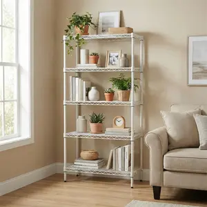 5-Tier Heavy-Duty Wire Shelving Unit – Adjustable Rust-Resistant Metal Storage Rack for Kitchen, Garage, Bathroom & Pantry, 29.5" D x 13.8" W x 59" H