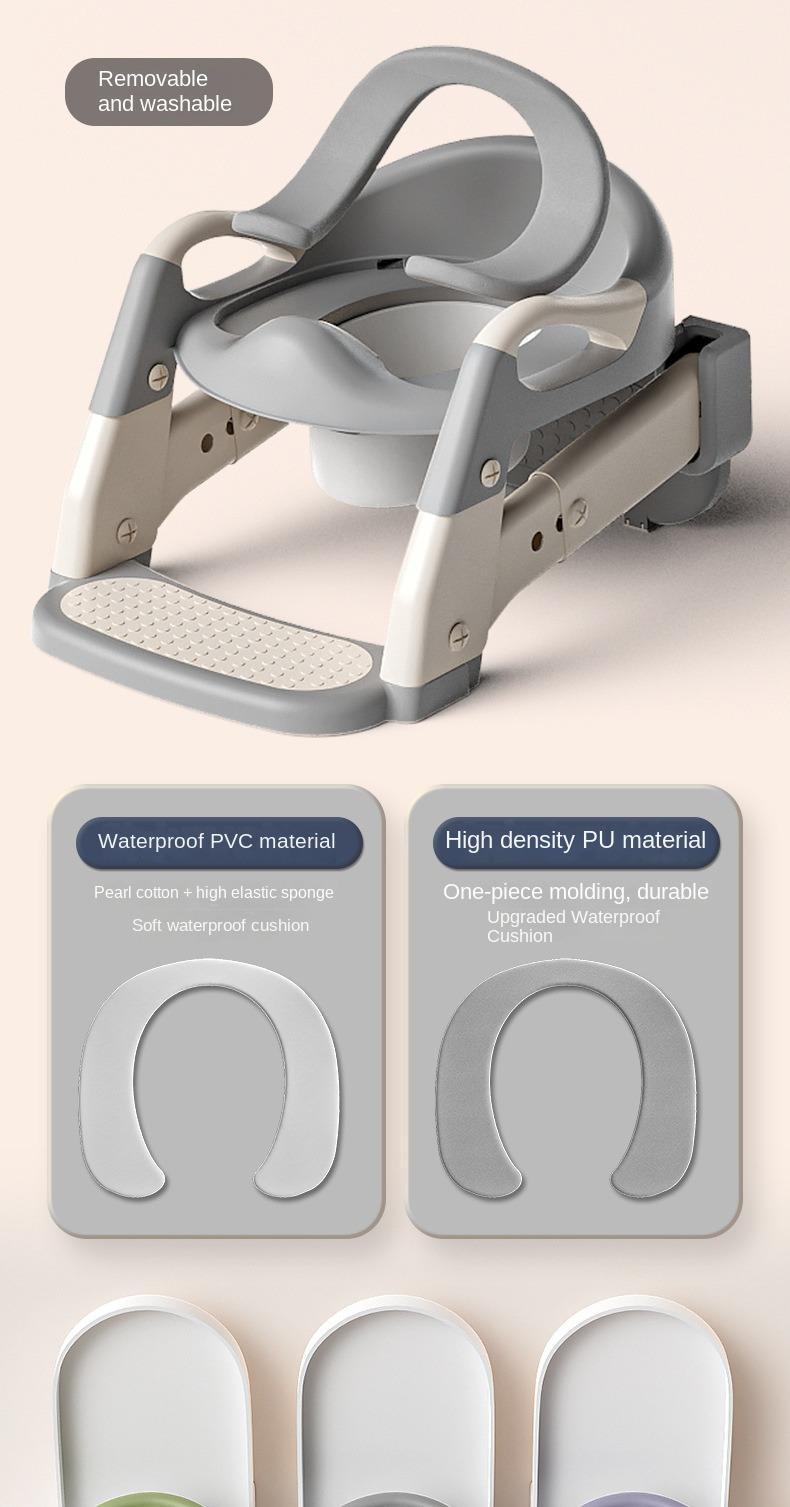 Potty Training Seat with Step Stool Ladder for Toddlers – Comfortable, Safe & Adjustable Toilet Trainer for Boys & Girls, Anti-Slip Pads, Easy Climb Design, Grey, Toilet Trainer for Kids, Potty Training Ladder for Bathroom, Non-Slip Kids Toilet Seat
