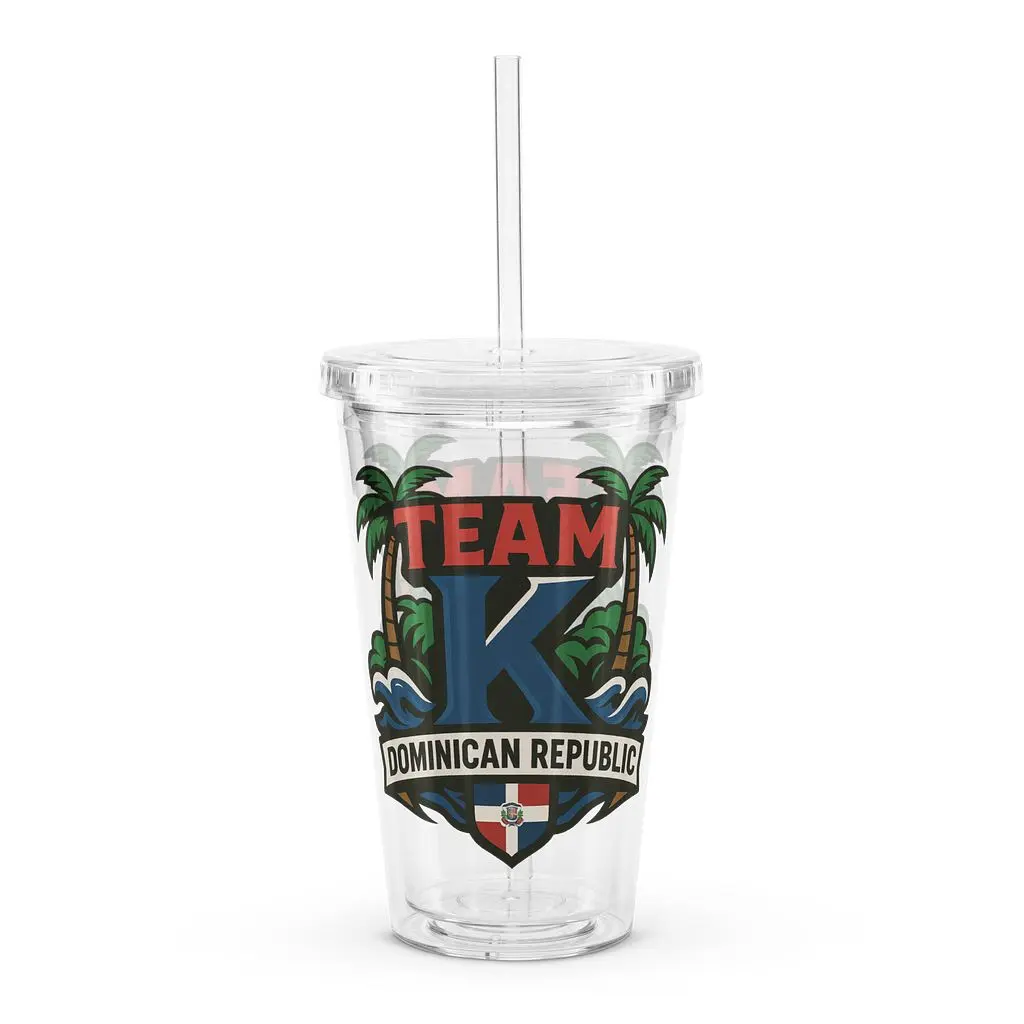 TEAM K Dominican Republic Clear Plastic Tumbler