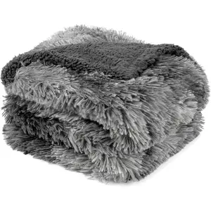 Waterproof Dog Blanket for Couch, Bed & Furniture, Reversible Sherpa & Faux Fur Pet Blanket, Leakproof Blanket for Puppy Cat, Washable Soft Calming Pet Couch Protector (29x40, Tie-Dye Gray)