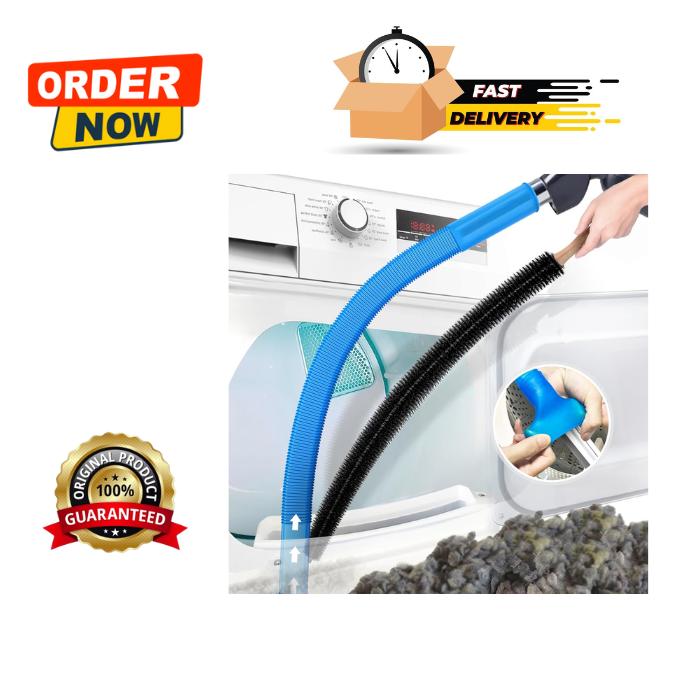 2 Pieces Dryer Vent Cleaner Kit Compatible with All Vacuum Cleaner, Dryer Lint Brush and Vacuum Hose Attachment with Stretch Universal Connector, Quickly Lint Remover