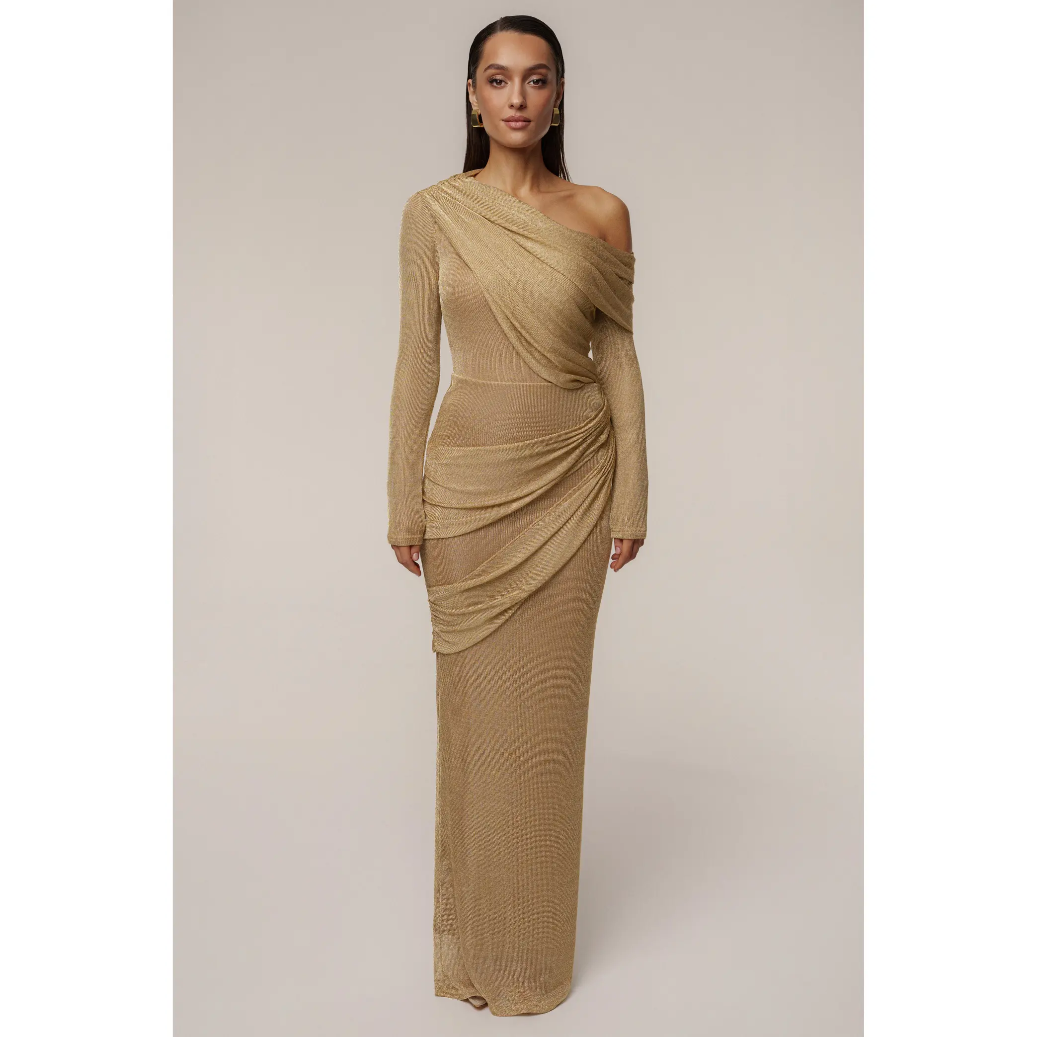 Gold Opulent Metallic Maxi Skirt
