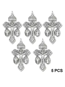 5-Piece Redemption Cross Set with Miracle Saint Cards & St Benedict Blessing Card, Religious Gift, Catholic Devotional Items, Ornaments