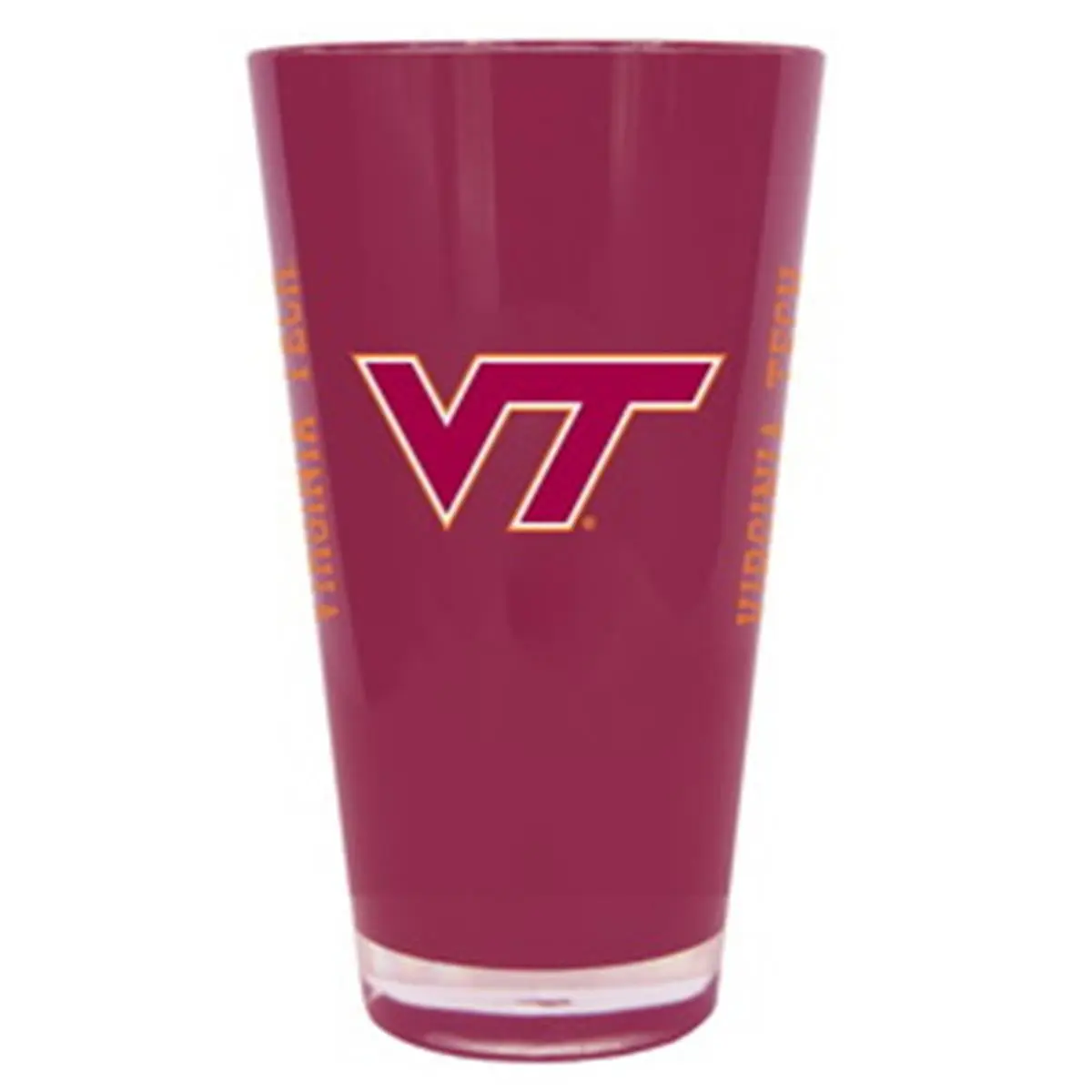 Virginia Tech Hokies 20 oz Insulated Plastic Pint Glass, Reusable, Colorful Print, Tumbler, 20Oz