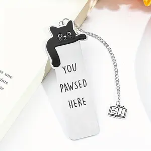 Charming Cat Stainless Steel Bookmark, Book Accessories, Perfect Gift for Cat Lovers and Bookworms, Ideal for Birthday and Christmas Parties