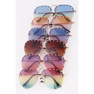 Array Of Sunshine Designer Inspired Shades Aviators 6 Tint Styles Unisex Classic Aviator Design Sunglasses with Six Tint Options cool sunglass 2-pack retro square casual eyewear feisedy blue light