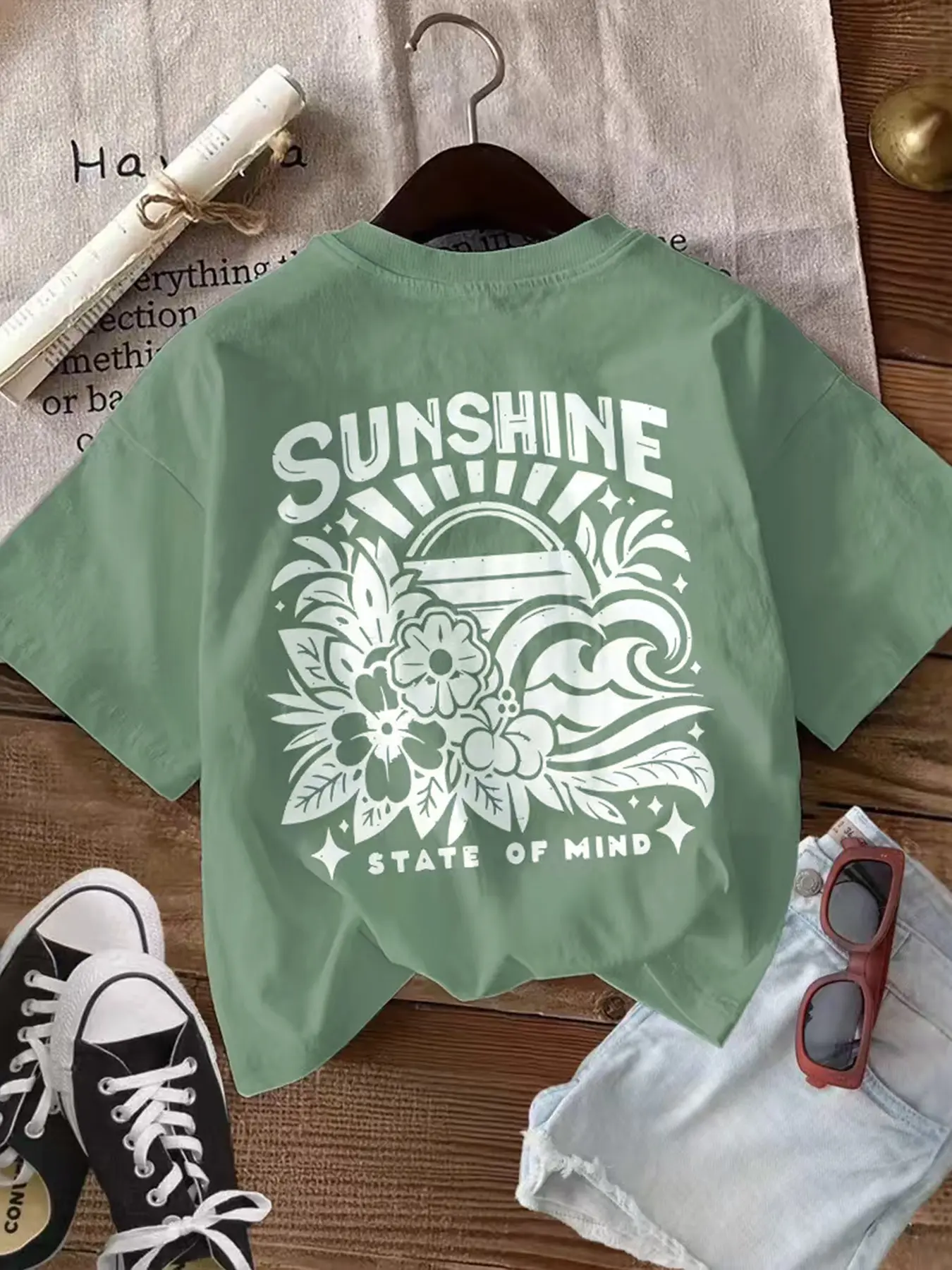 Teen Girls Summer Floral Print Loose-Fit Short Sleeve T-Shirt, Daisy Flower Tee, Soft Comfortable Fabric, Casual Daily Wear, Essential Summer Clothing