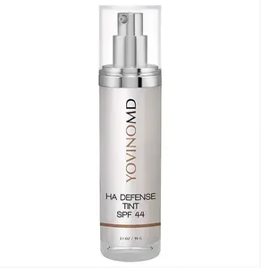HA Defense Tint SPF 44, a water resistant, physical sunscreen that features a moisturizing base with a sheer, universal tint beneficial for most skin types.