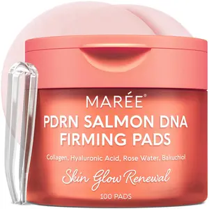 Facial Toner Pads MAREE  – Glycolic Acid, Azelaic Acid & PDRN Collagen Face Pads for Glass Skin, Pore Care, Hydration & Glow Smooth