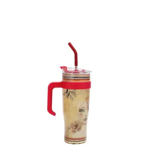 40 OZ PRINT TUMBLER WITH HANDLE