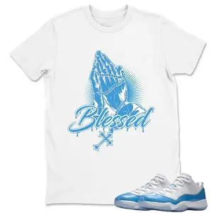 Shirt White to Match University Blue 11, University Blue White 2026 T Shirt Clothing, UB 11s Outfit Tee, Casual Unisex Cotton, Unisex Shirt Gift